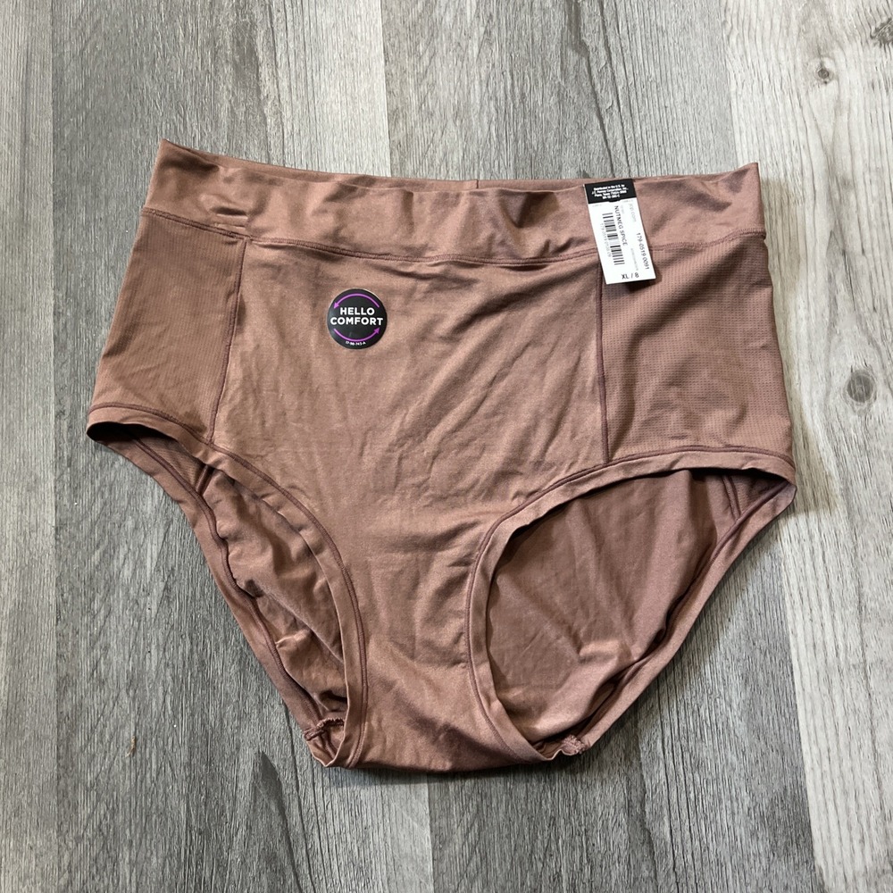 Ambrielle Seamless Hi Cut Brief Panty Womens XLarge Brown Hello Comfort NWT